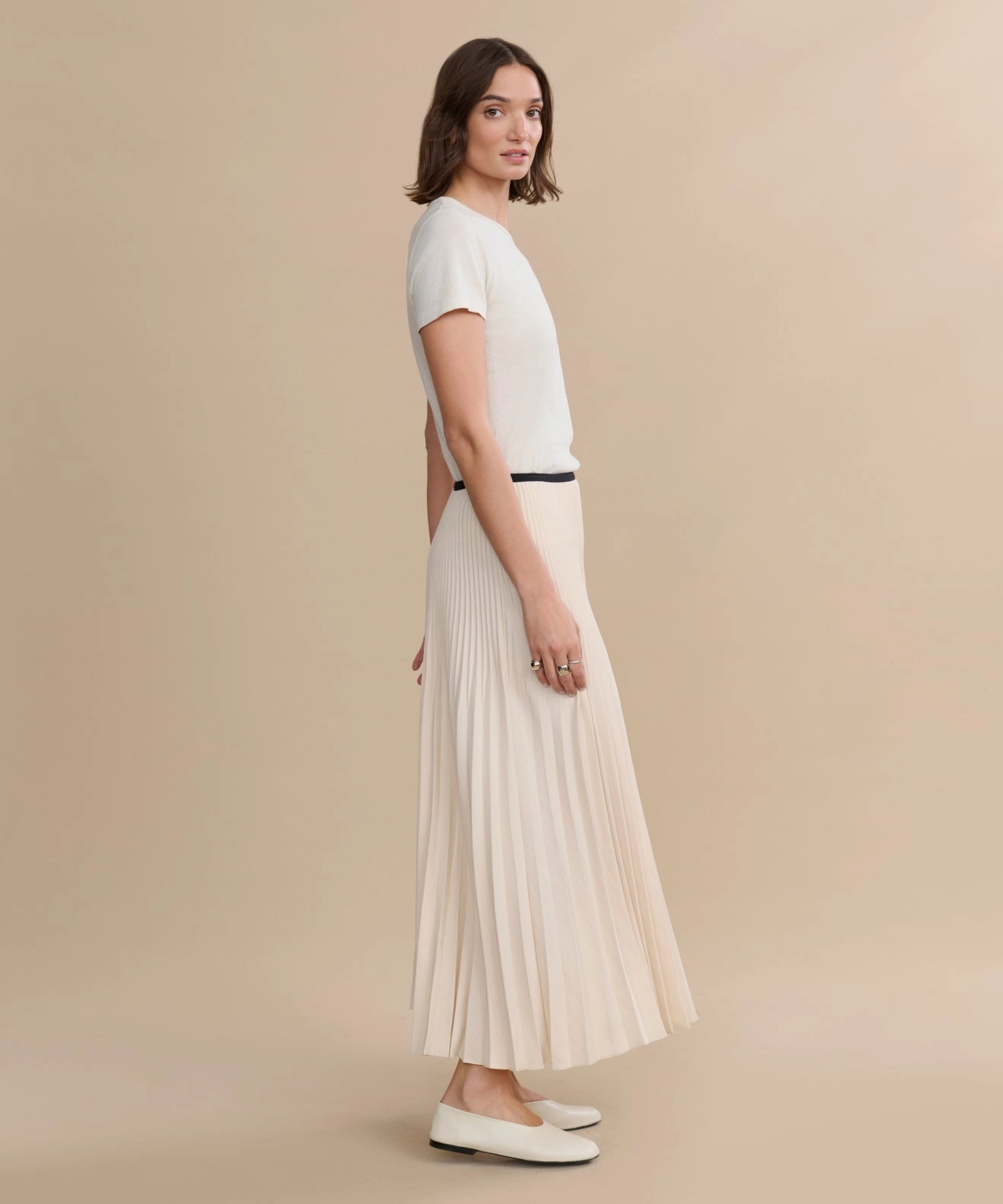 Pleated Skirt Cozy Stretch