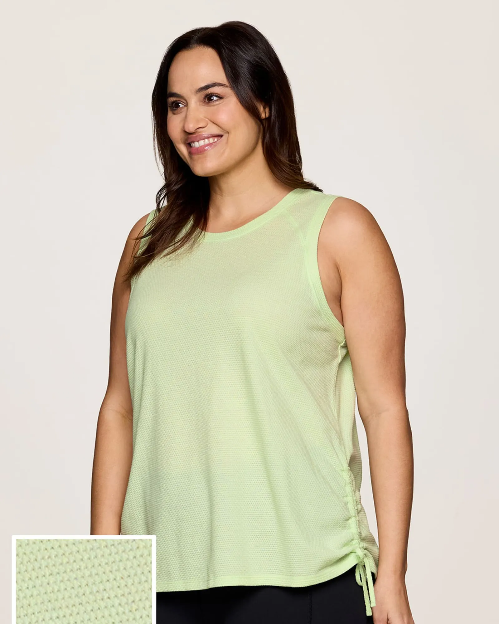 Plus Day Dreamer Ruched Tank | Light Green