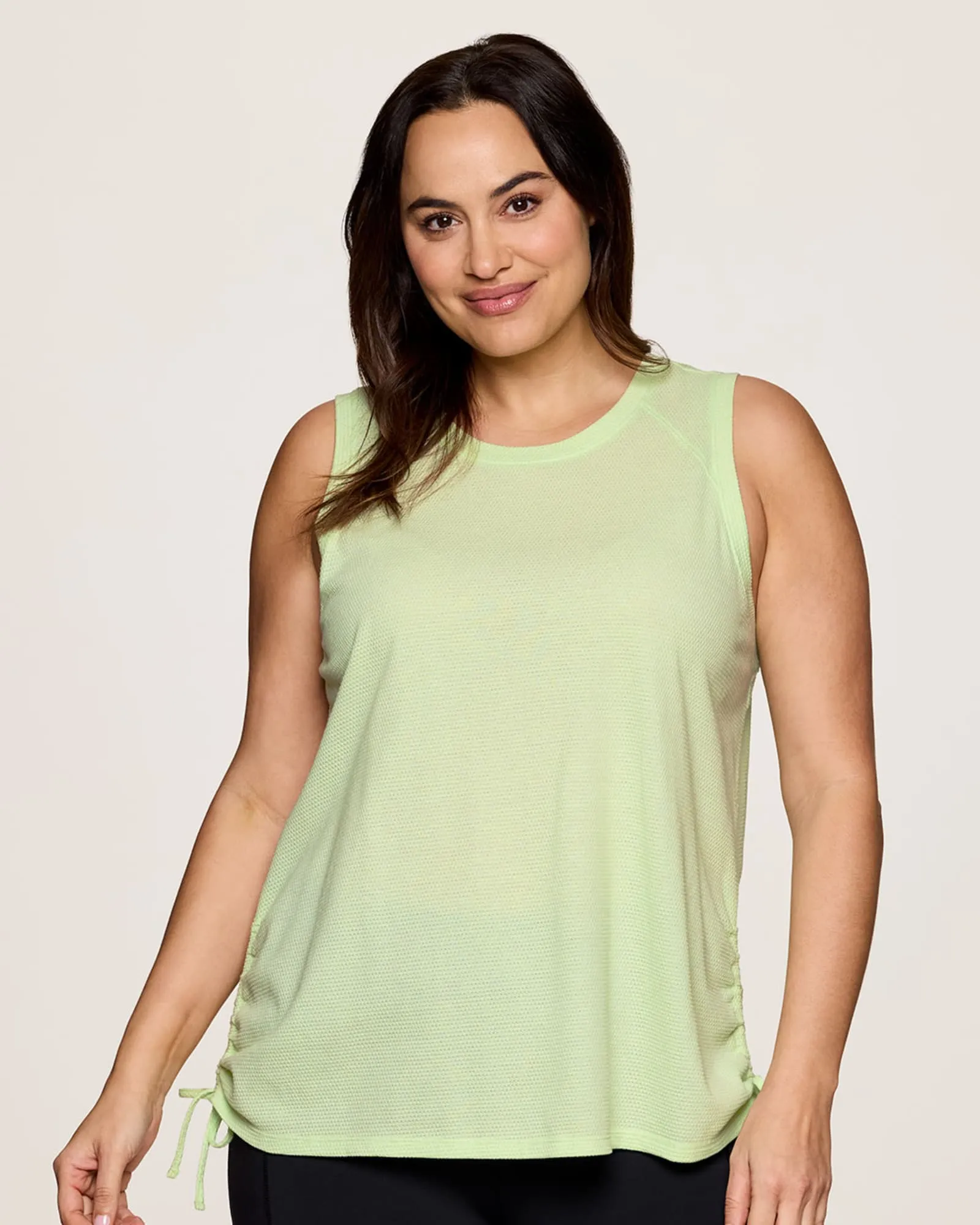 Plus Day Dreamer Ruched Tank | Light Green