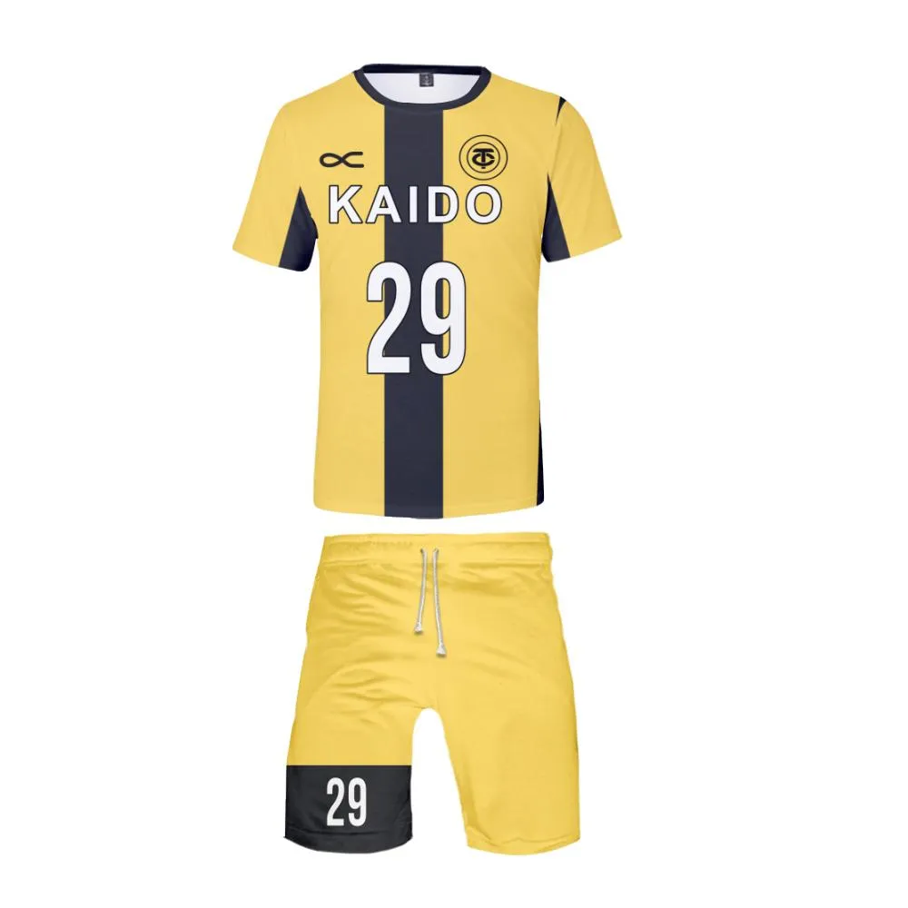 Plus Size Soccer Jerseys T-shirt Shorts 2pcs Suit Sport Uniform Set for Cosplay