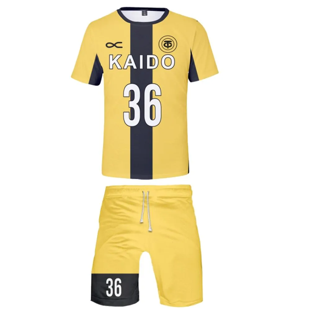 Plus Size Soccer Jerseys T-shirt Shorts 2pcs Suit Sport Uniform Set for Cosplay