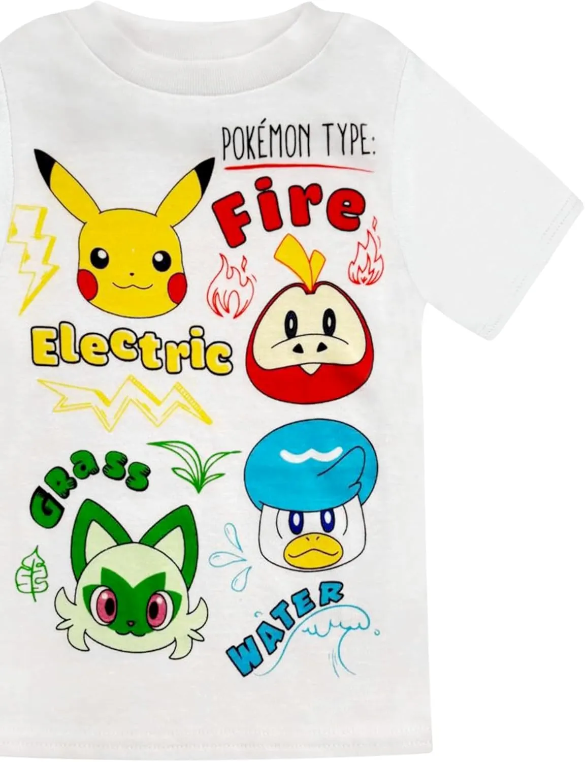 Pokémon Boys Pajama Set - 4 Piece Short Sleeve & Shorts Pajama Set - 100% Cotton PJs, Snug-Fit Kids Summer Pajamas