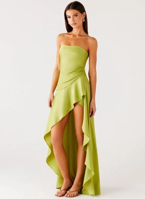 Sleek and Simple Bodie Maxi Dress - Lime