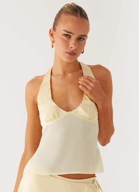 LowProfileSeams ReflectiveAccents Pollie Halter Top - Yellow