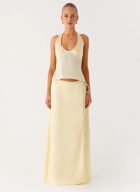 Travel Functional Wear Breathable fabric Pollie Maxi Skirt - Yellow
