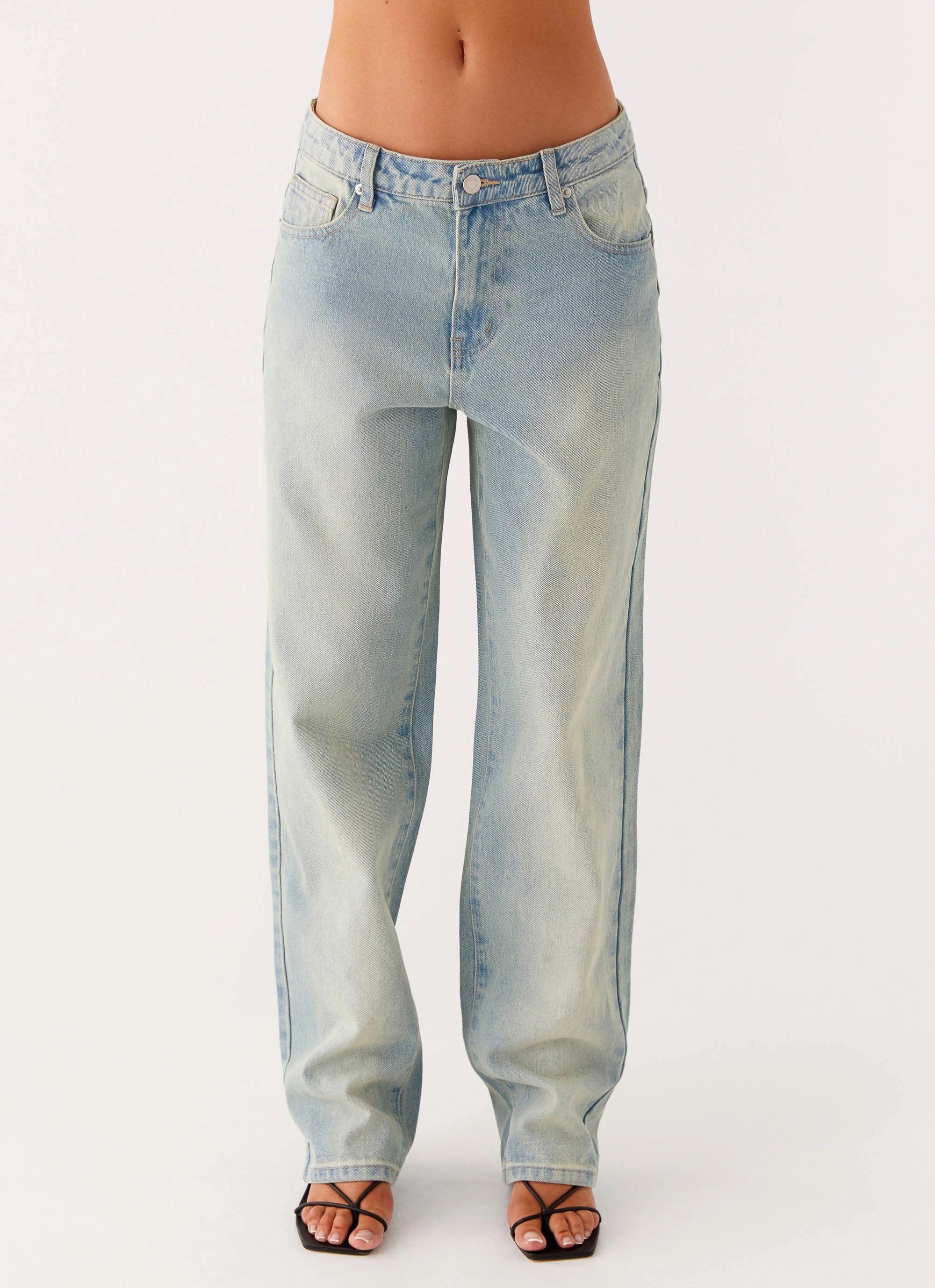 Cozy Lining Poppy Low Rise Jeans - Vintage Denim