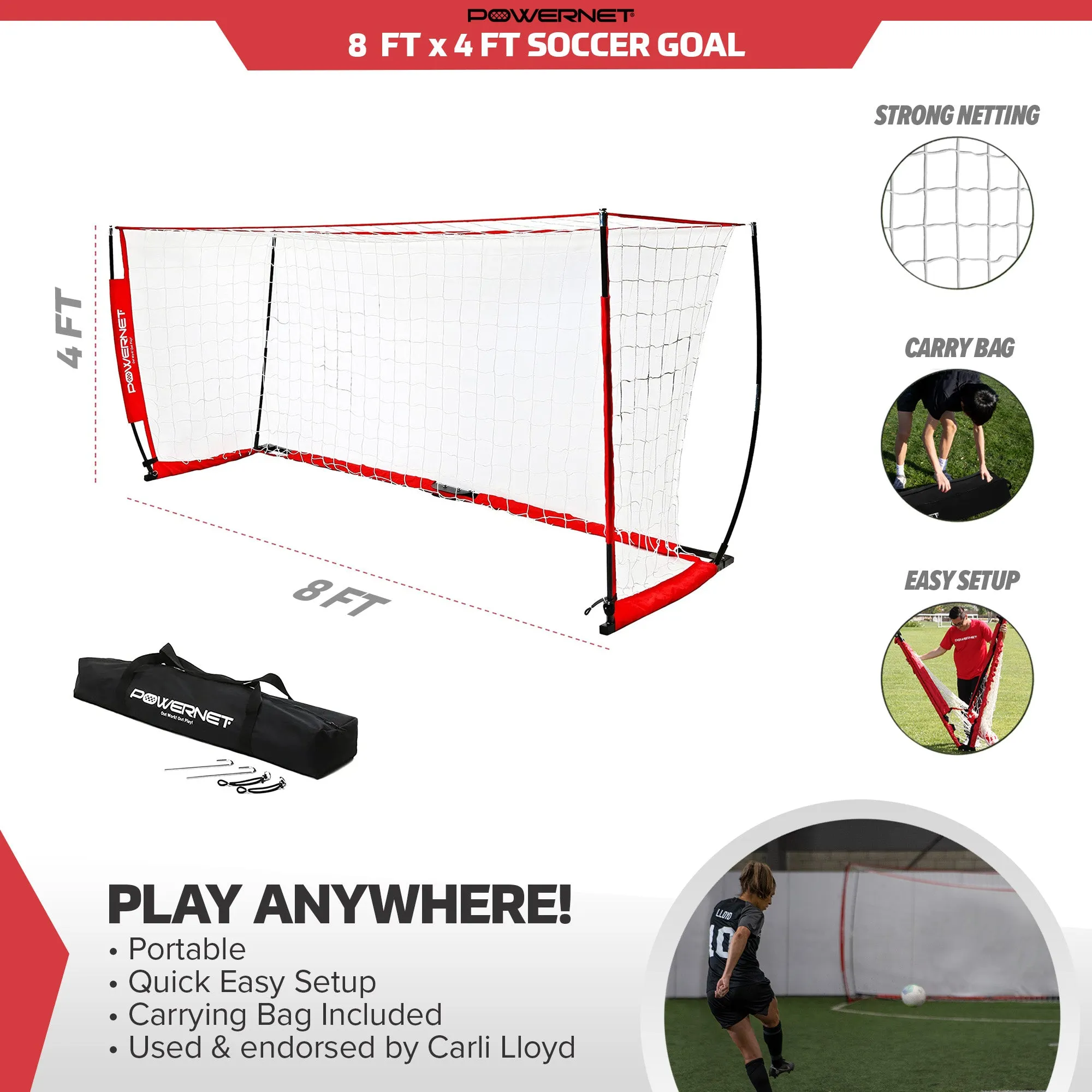 Portable 8x4 FT Soccer Goal