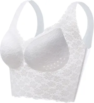 Posture Correction Bra, Push-Up Lace Full Cup Bra, Womens Plus Size Breathable Everyday Bra for Beautiful Back