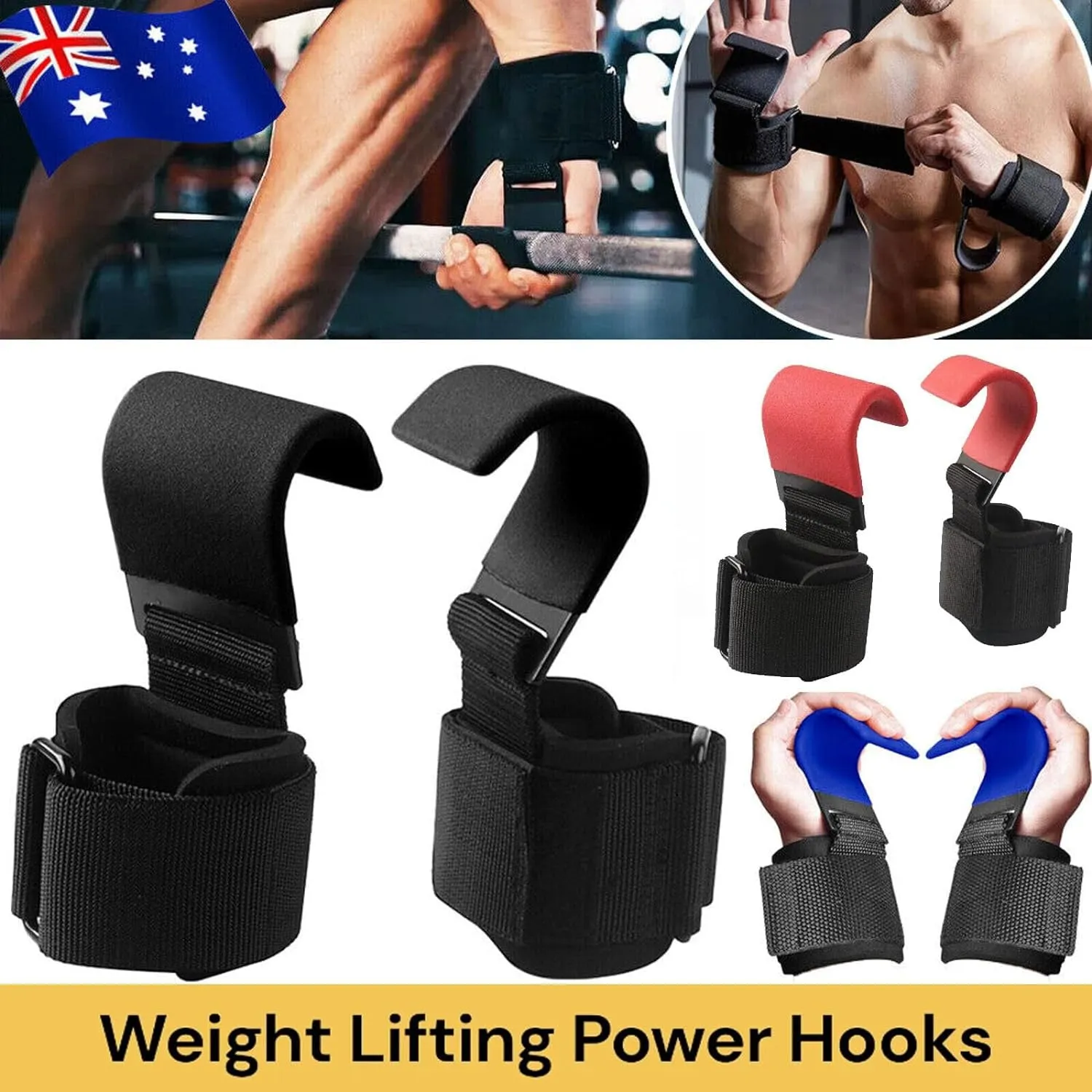 Power Wrist Straps Hand Grip Support for Deadlifts Pull Ups Shrugs Gym Gloves(Bulk 3 Sets)