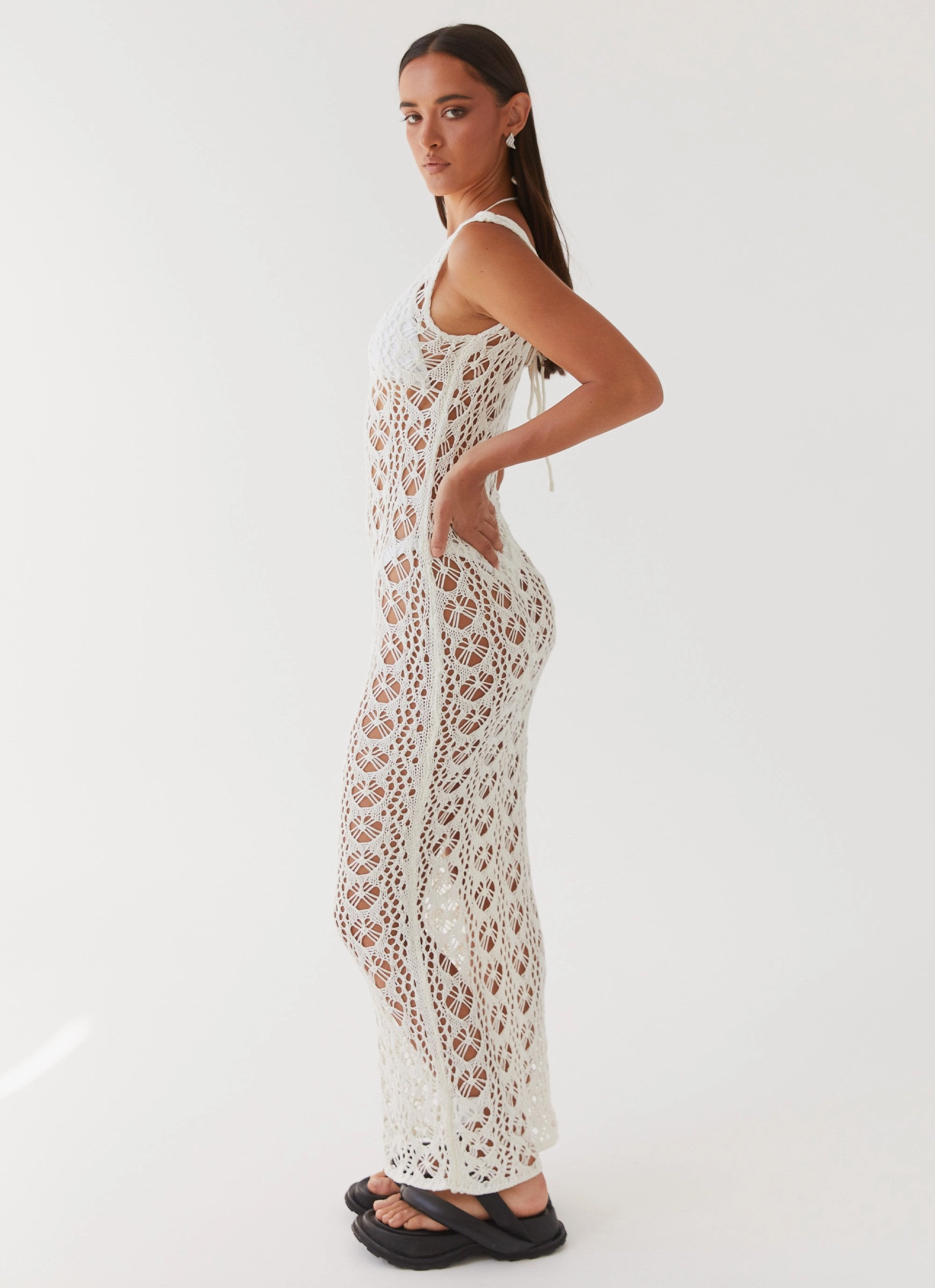 Grace Soft Tarlisa Crochet Maxi Dress - Cream