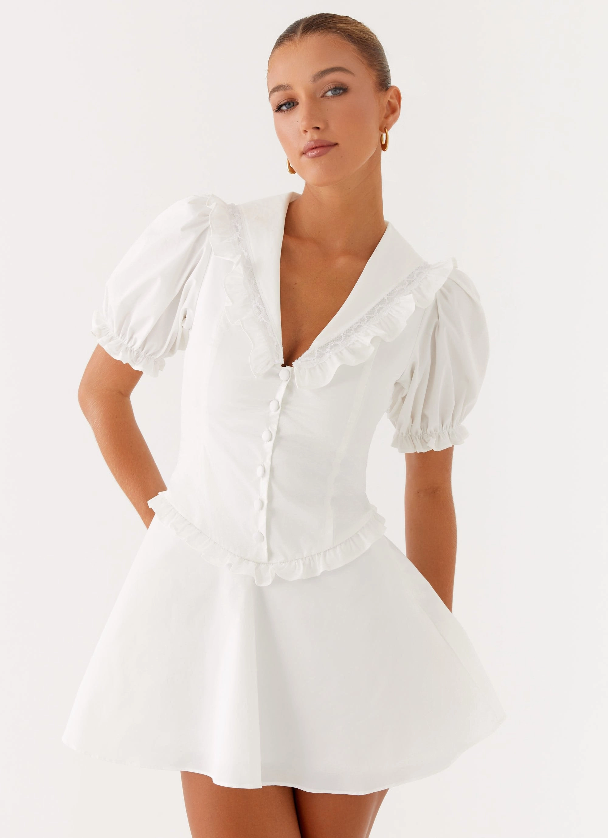 Seana Mini Dress - White BreathableLining Fit For All