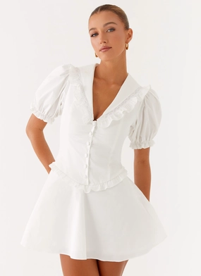 Seana Mini Dress - White BreathableLining Fit For All