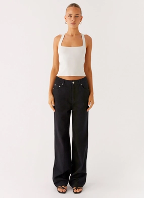 Packable Fit Back Again Straight Leg Denim Jeans - Black