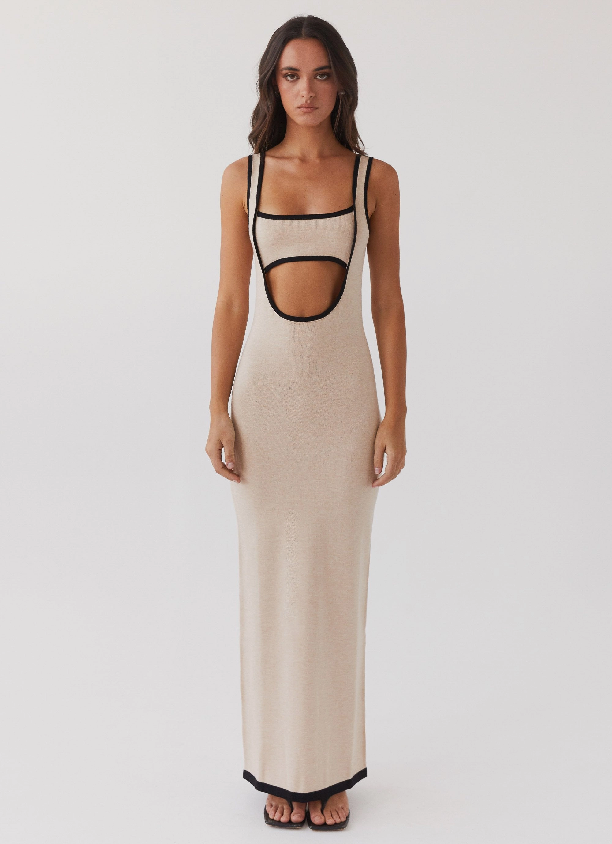 Subtle Motion Lost In Paris Knit Maxi Dress - Tapioca