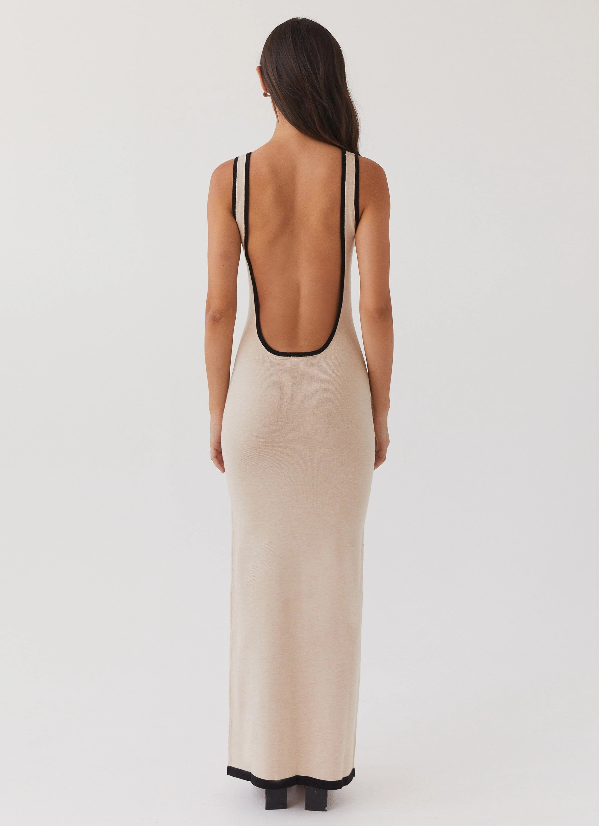 Breathable-Lining Lost In Paris Knit Maxi Dress - Tapioca