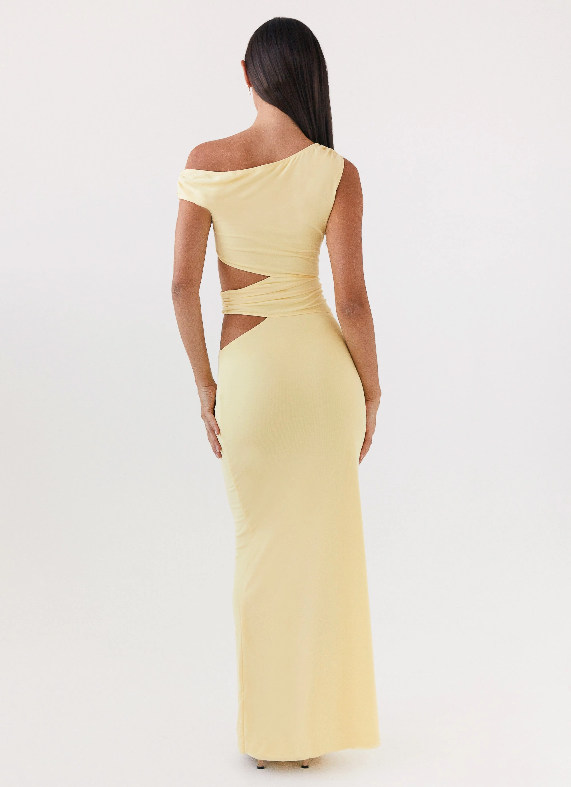 Relax Layers Lounge Base Margot One Shoulder Maxi Dress - Yellow