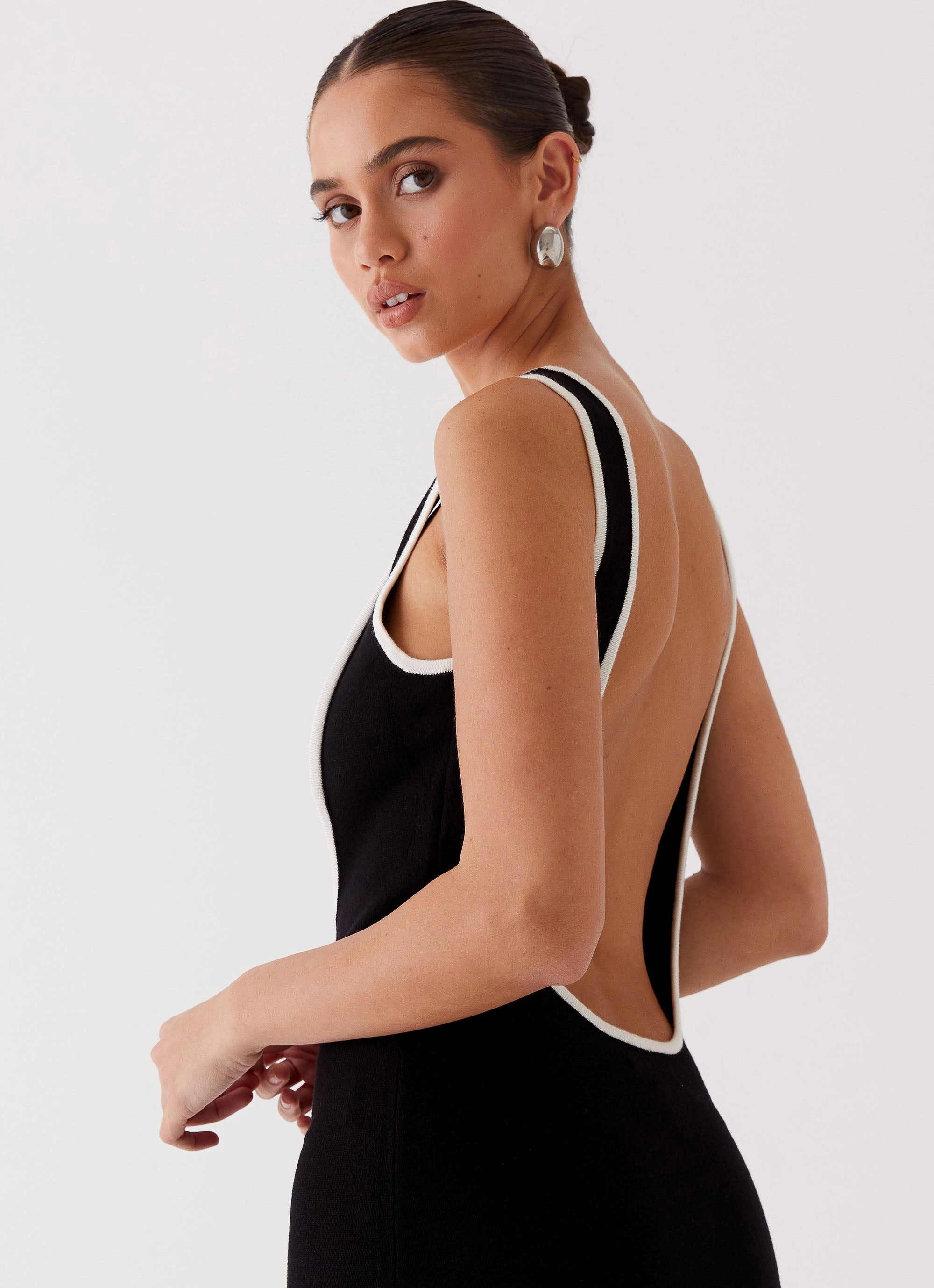 Layerable Piece Lost In Paris Knit Maxi Dress - Black