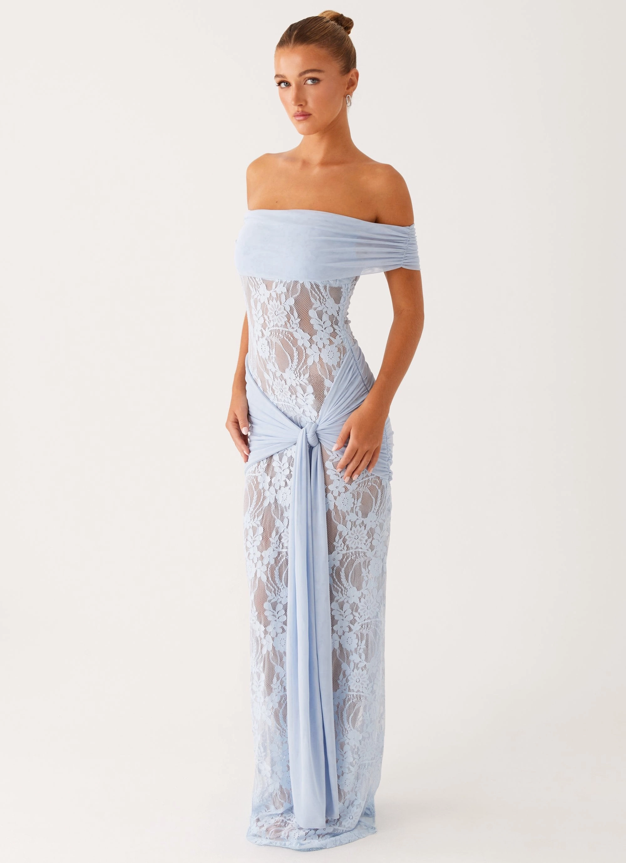 Gracie Twist Maxi Dress - Blue Bohemian-Style