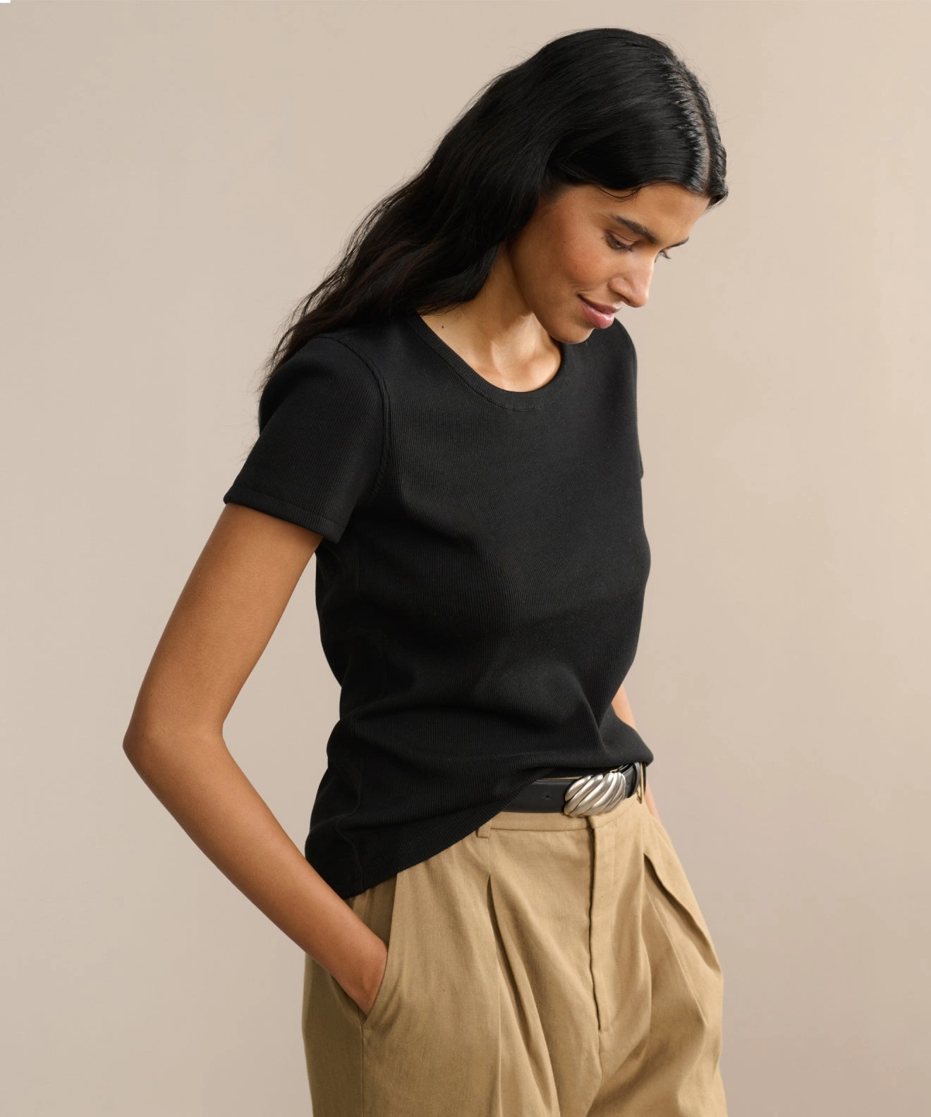 EcoFriendlyMaterial Cozy Knit Rib Tee