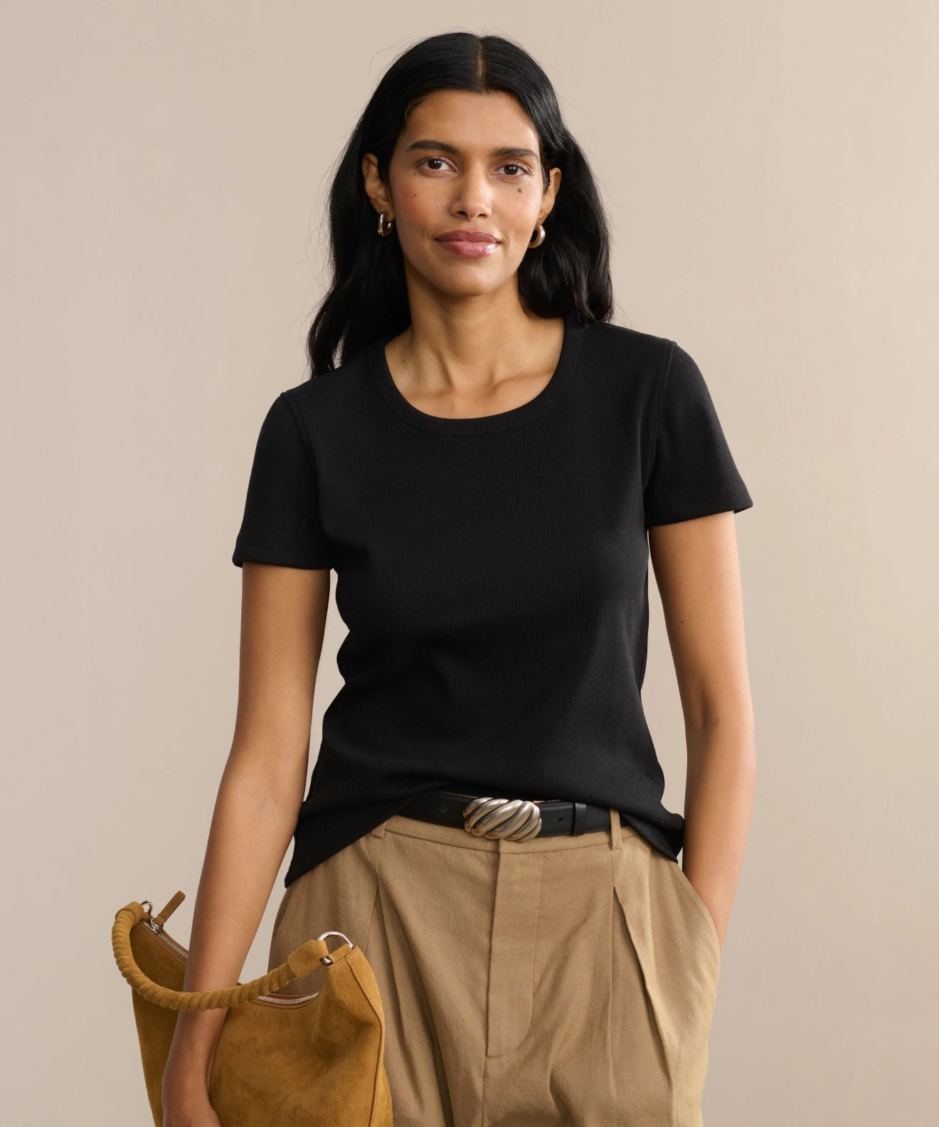 Rib Tee Ribbed Knit Fabric