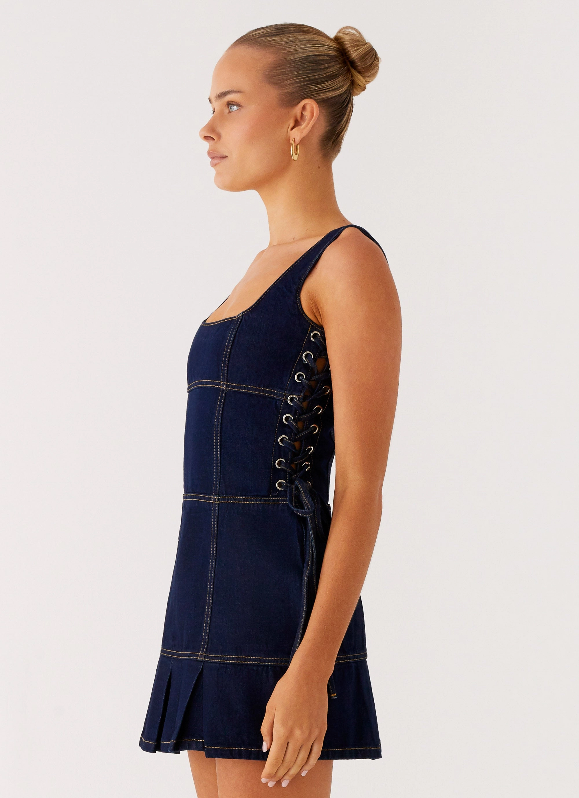 Smooth Motion Chic Layered Wear Preston Mini Dress - Indigo