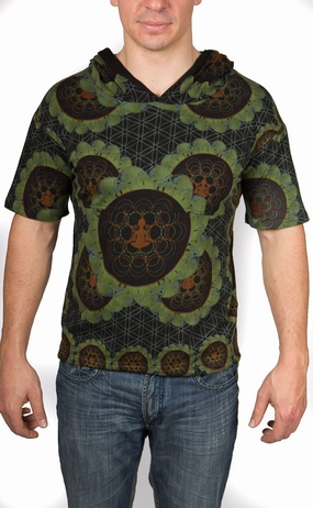 Microfiber texture Print Hood Tee Lucid