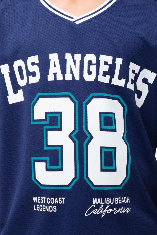 Printed T-Shirt Basketball Navy