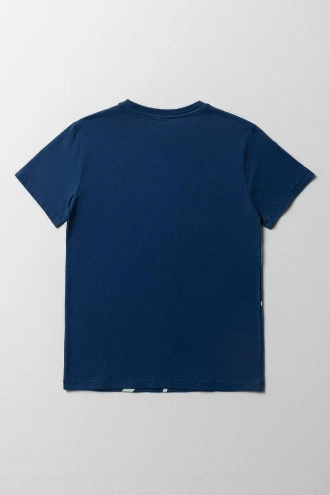 Printed T-Shirt Basketball Navy