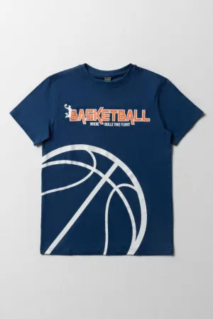 Printed T-Shirt Basketball Navy