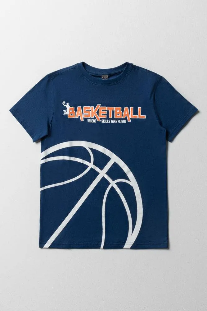 Printed T-Shirt Basketball Navy