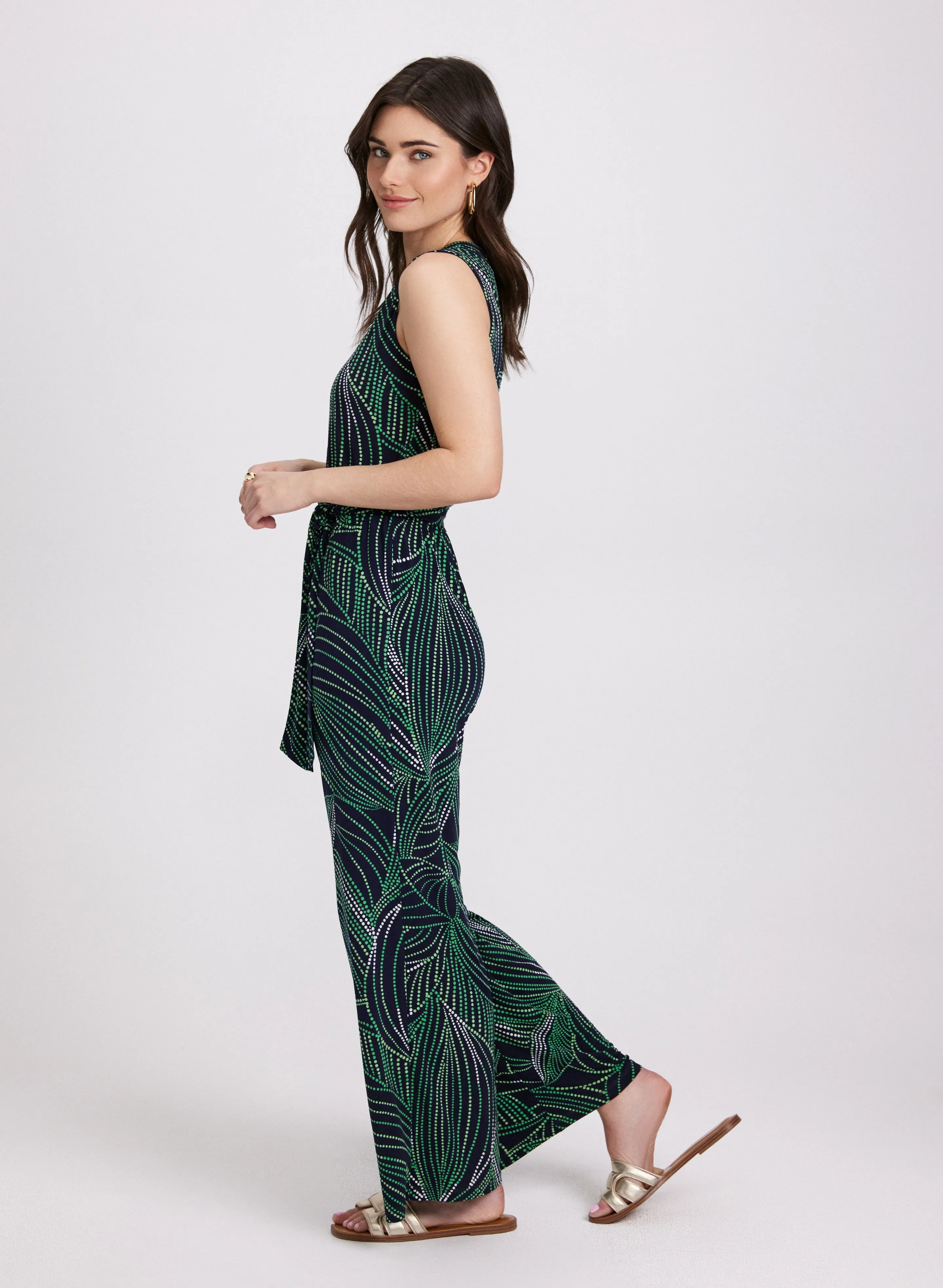 Printed Wide-Leg Jumpsuit