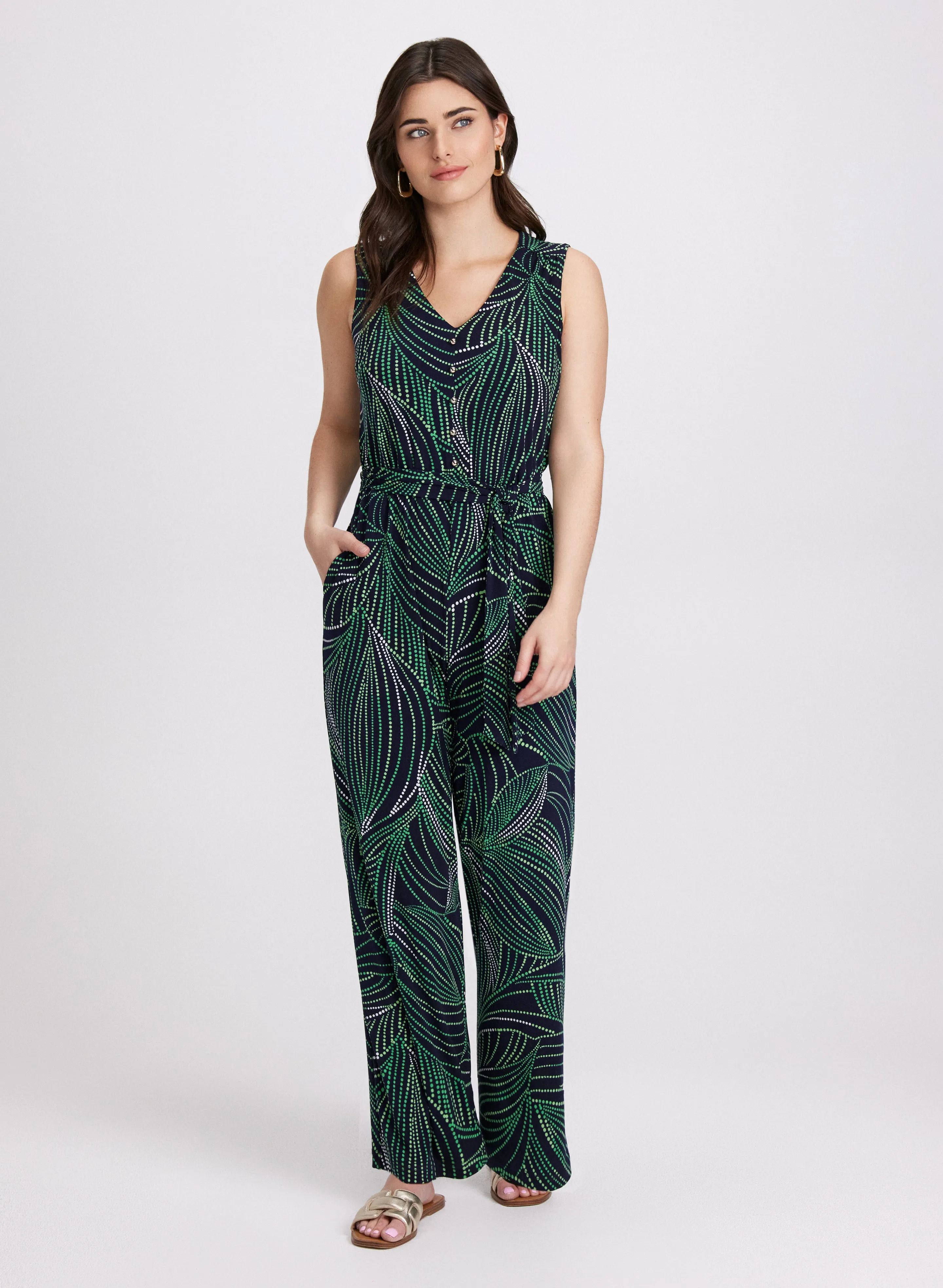 Printed Wide-Leg Jumpsuit