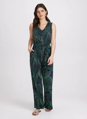 Printed Wide-Leg Jumpsuit