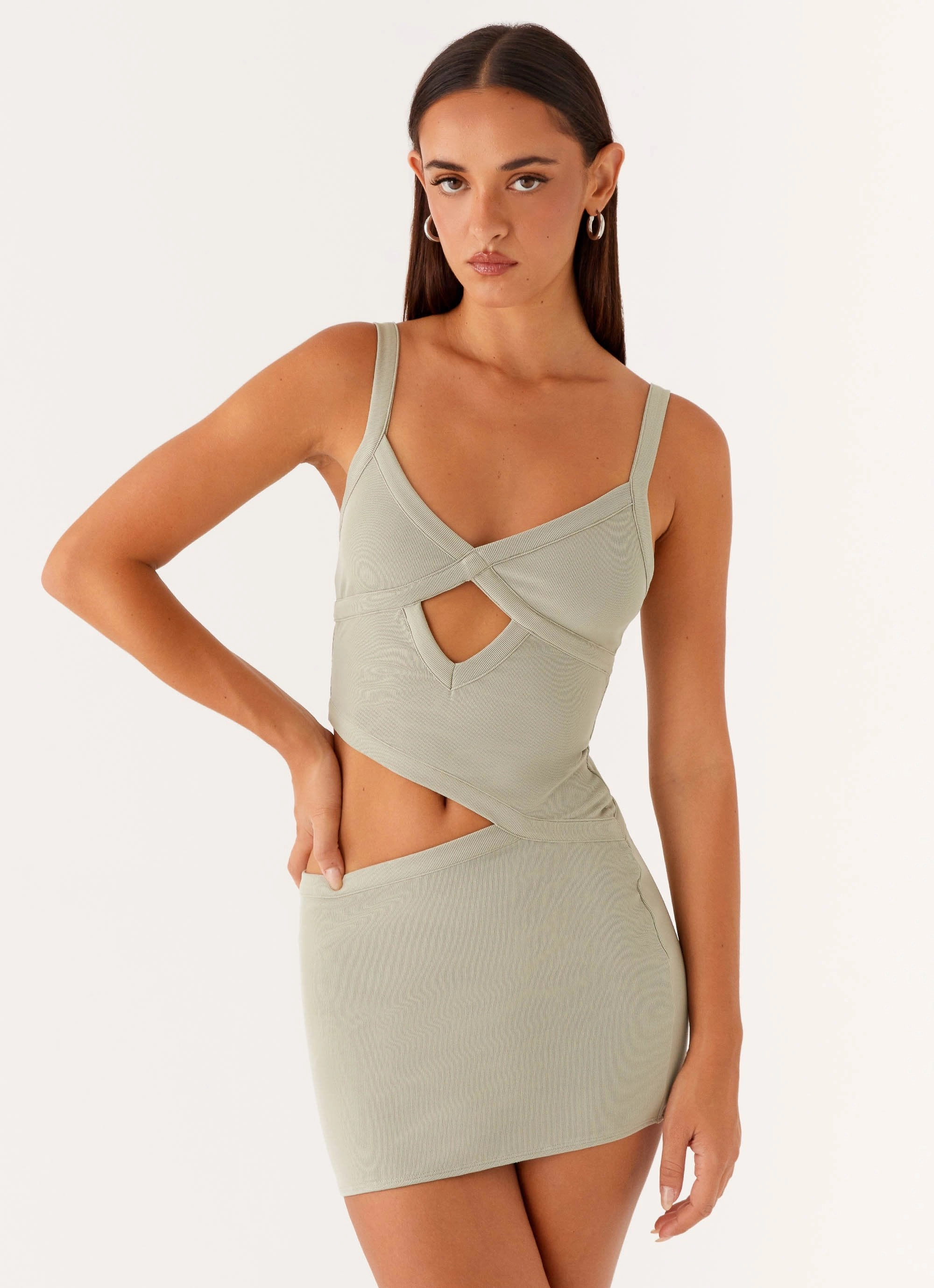 Floral Swing Clean Outfit Jocelyn Mini Dress - Sage