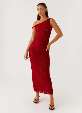 Shape Retention Arabella Twist Shoulder Maxi Dress - Maroon