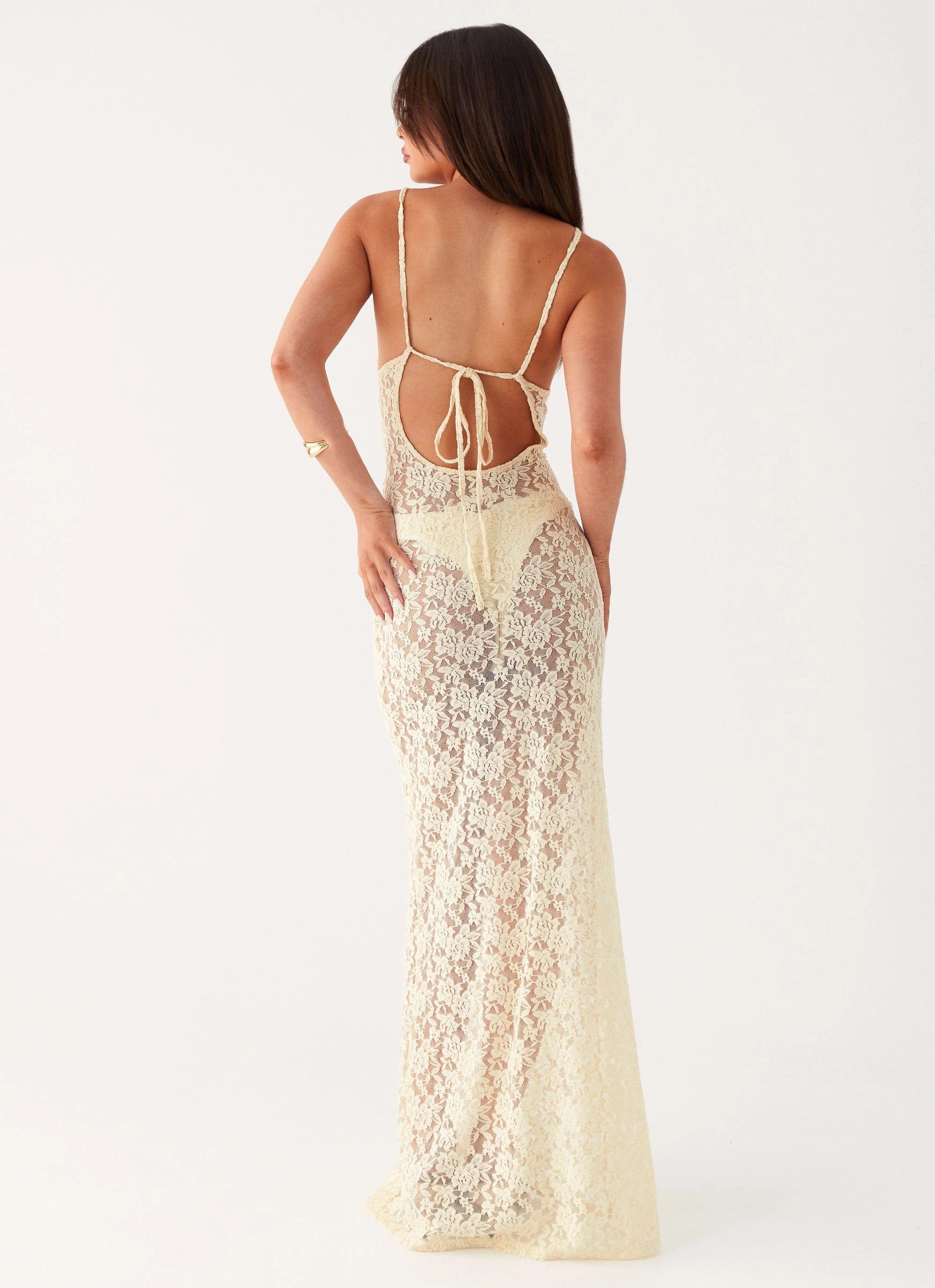 Stylish and Comfortable Refined Style Promised Land Lace Maxi Dress - Ivory