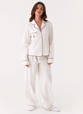 Two Way Zipper ErgonomicCut Harry Pyjama Pants - White
