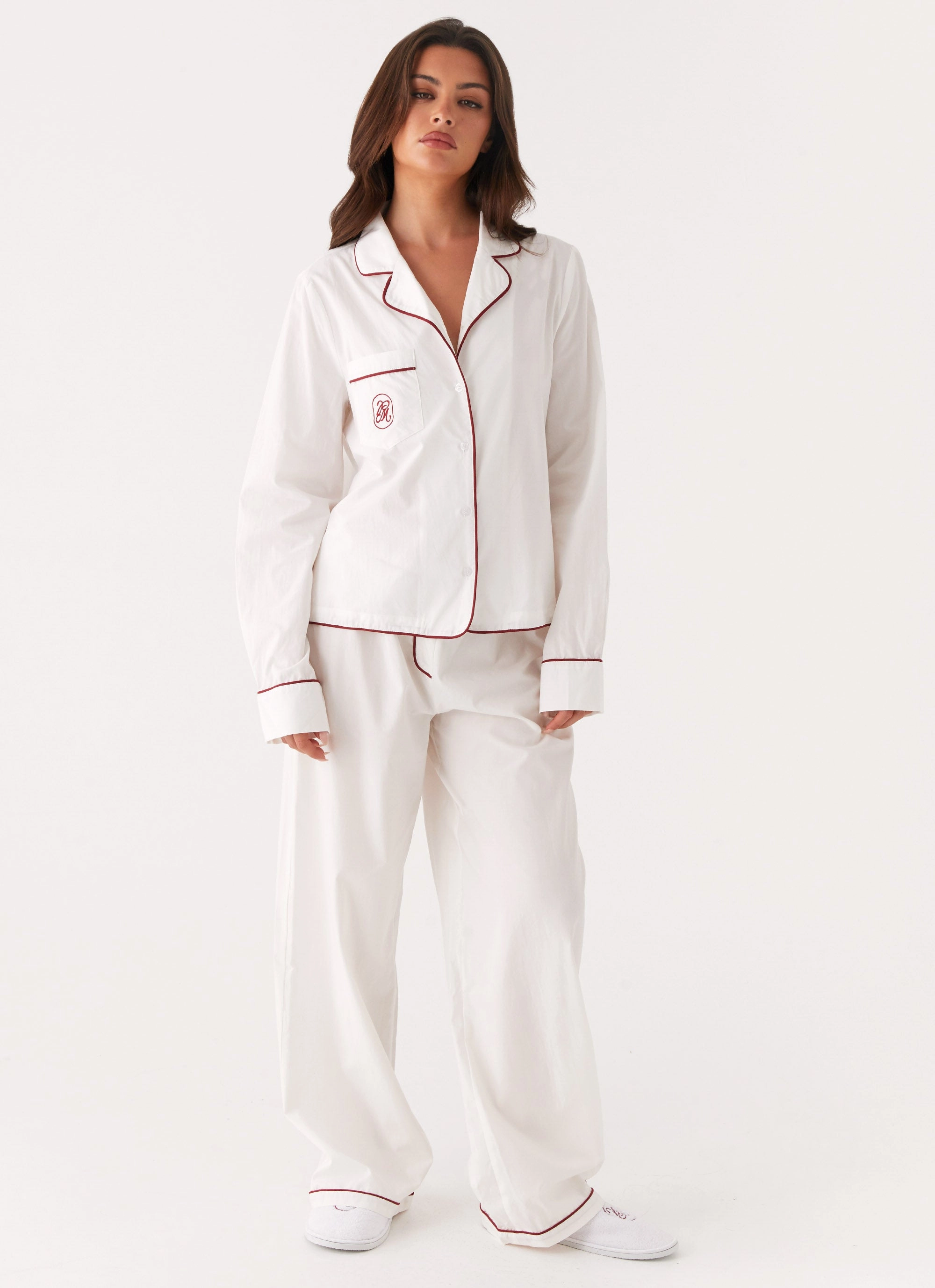 Two Way Zipper ErgonomicCut Harry Pyjama Pants - White
