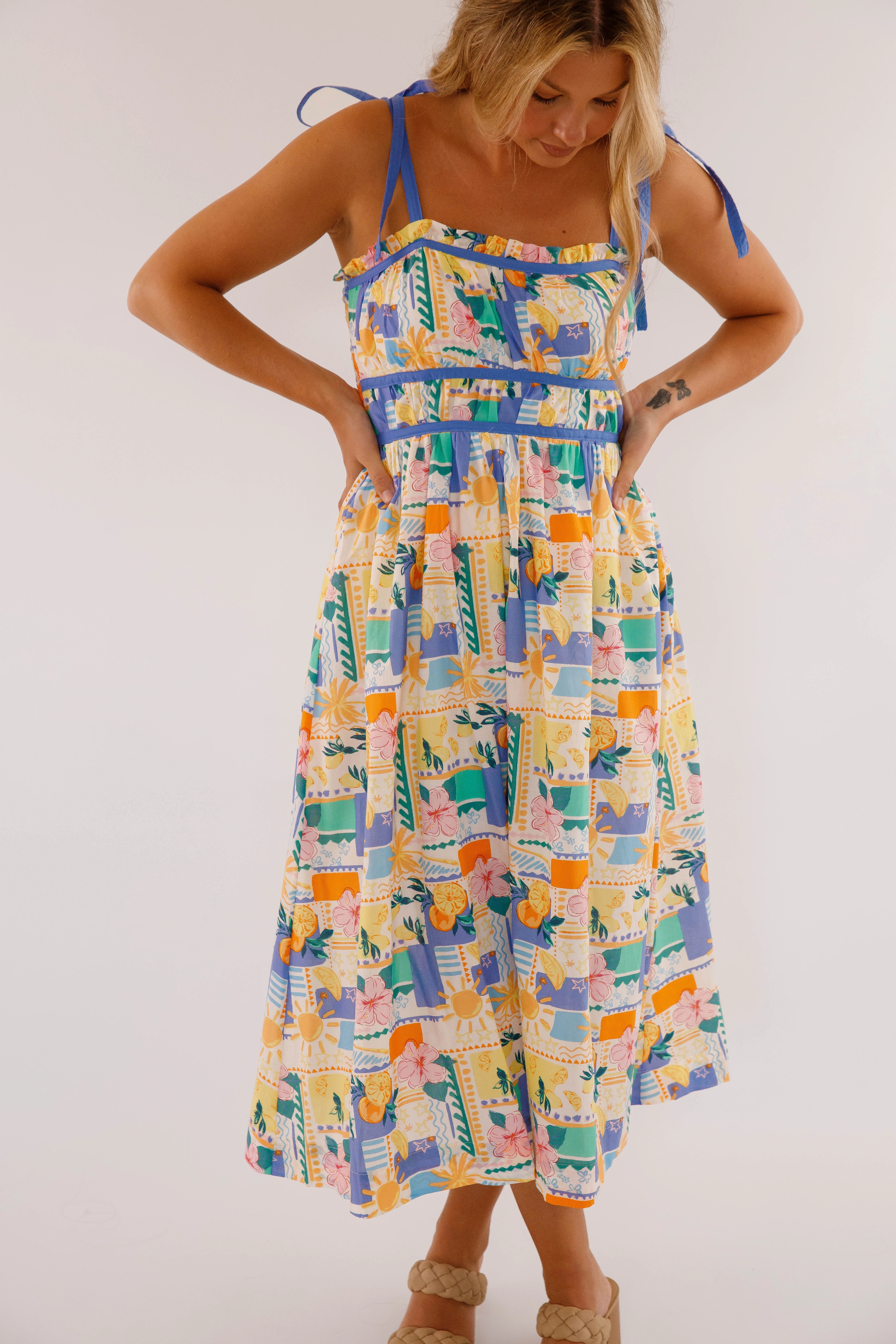 Elegant Mature Sunshine State Of Mind Midi Dress