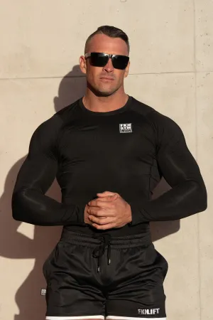 PUMPD | Men's Long Sleeve Compression Gym Top / Rashie | Black