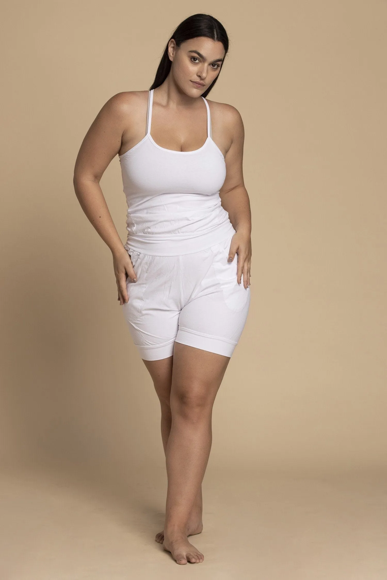 Pure White Short Yoga Jumpsuit