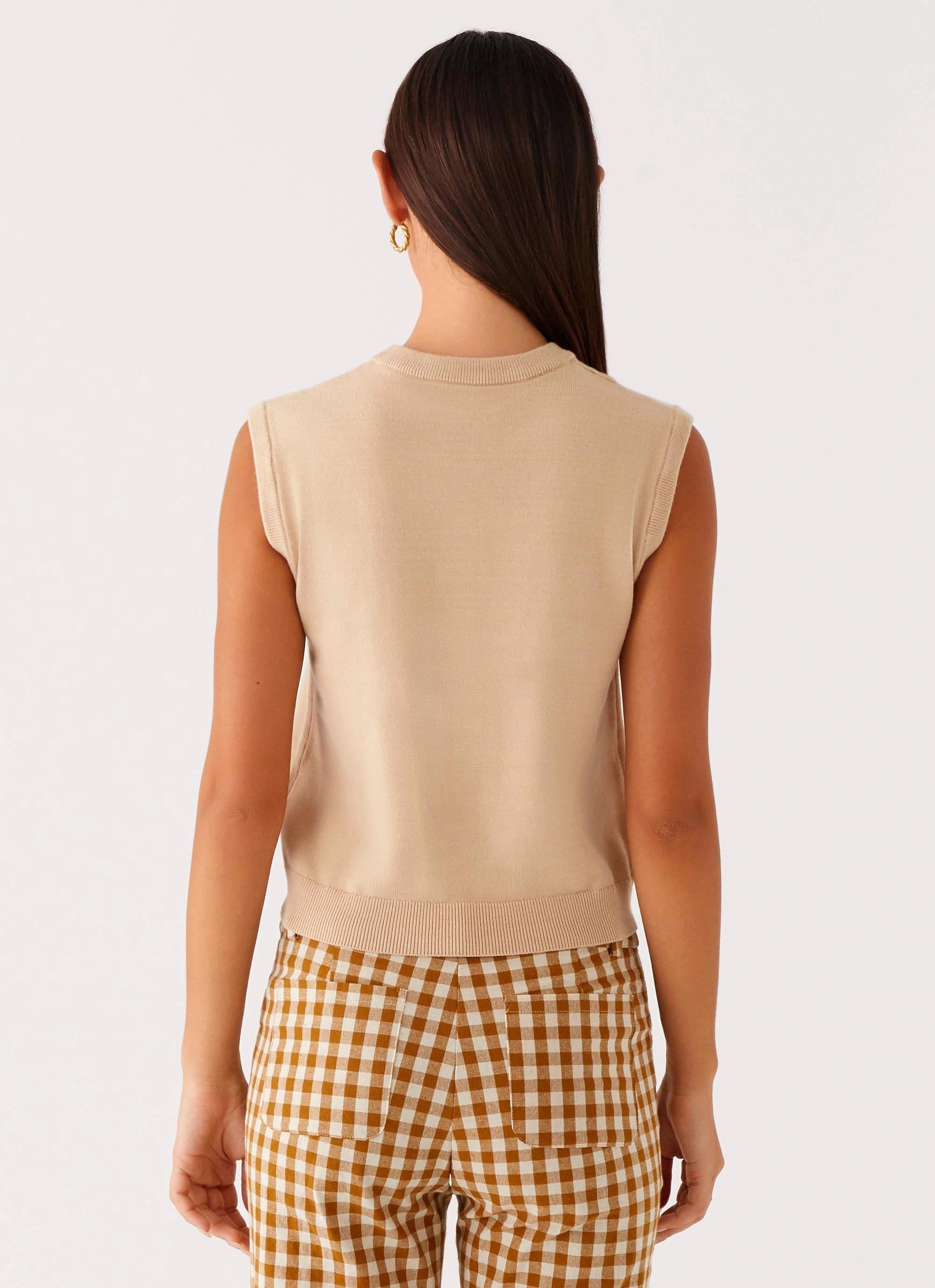 Mickey Knit Vest - Cream SnagResistant Fabric ThermalRegulating Fabric