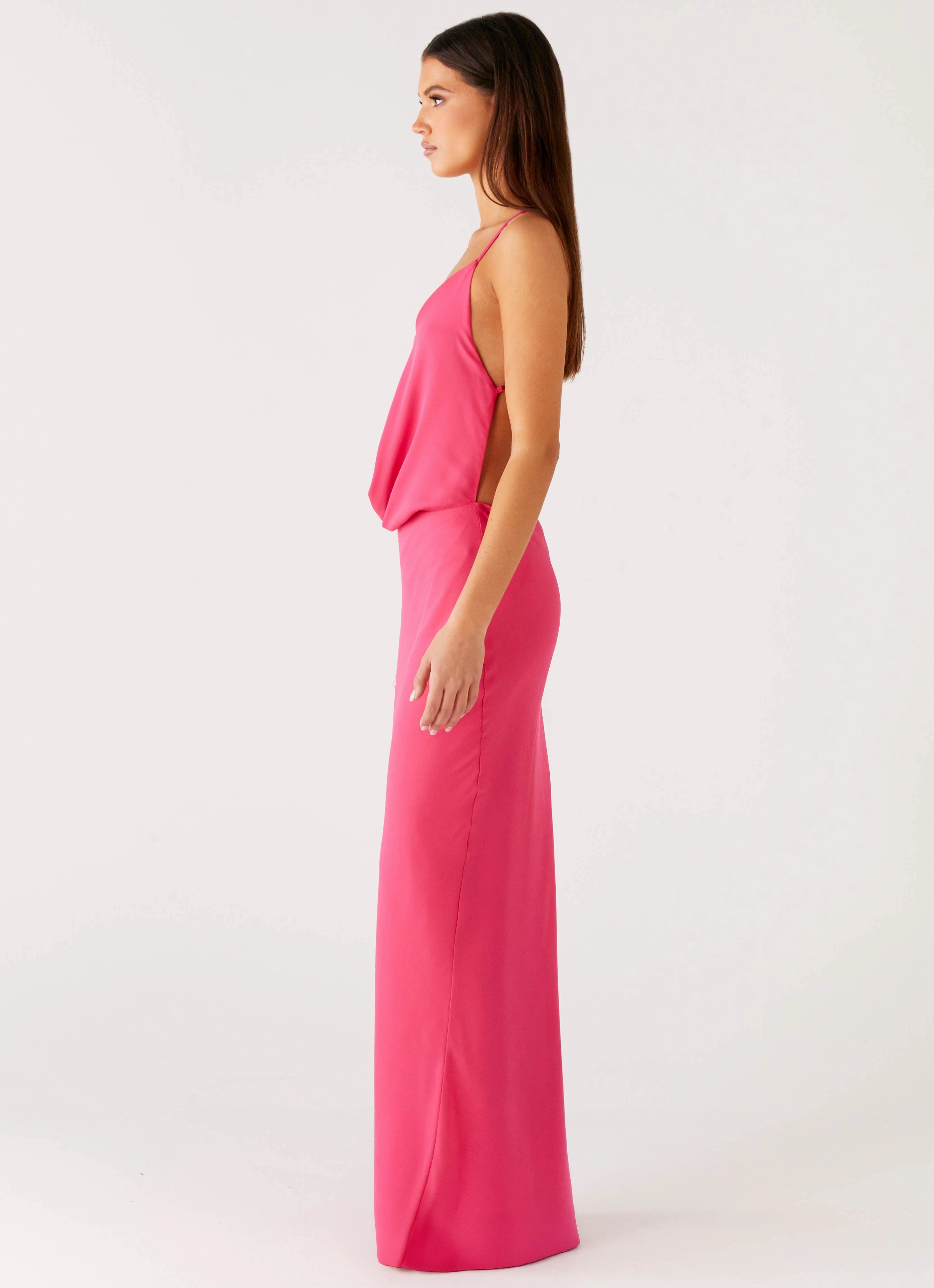 Pure Heart Cowl Maxi Dress - Fuchsia Cozy And Stylish Young Edge