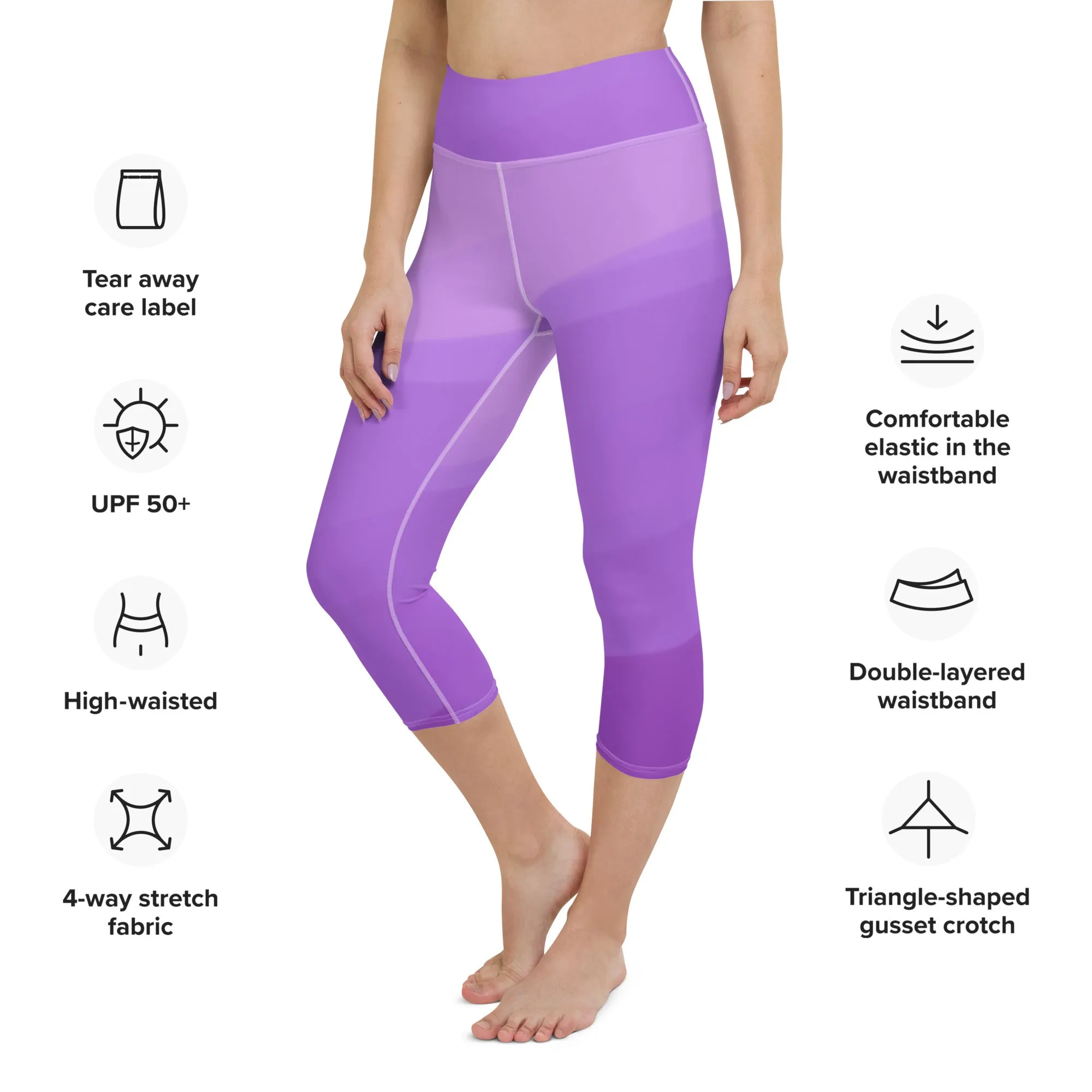 Purple Haze Yoga Capri Leggings | Exercise Leggings, lioness-love