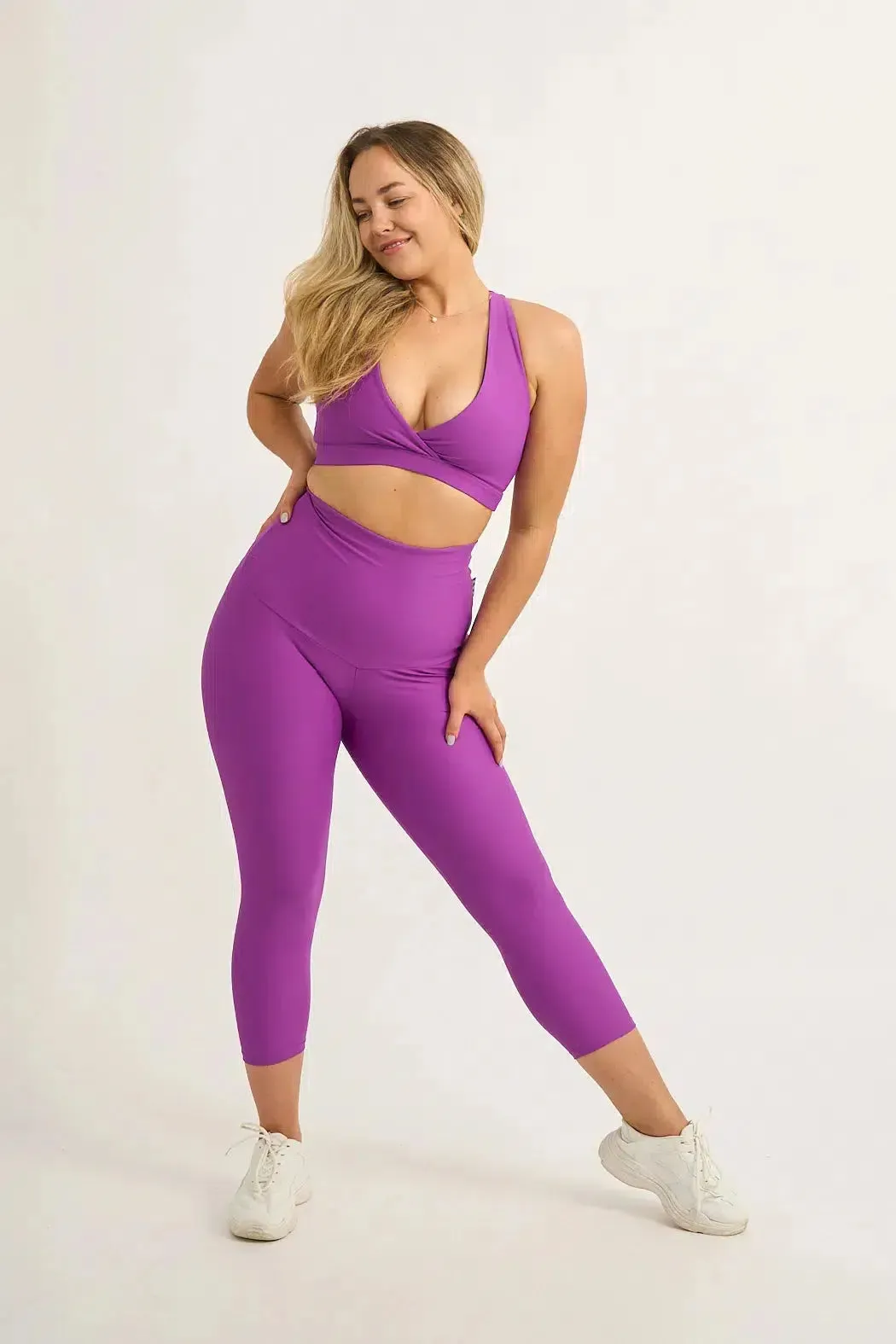 Purple Performance - Extra High Waisted Capri Leggings
