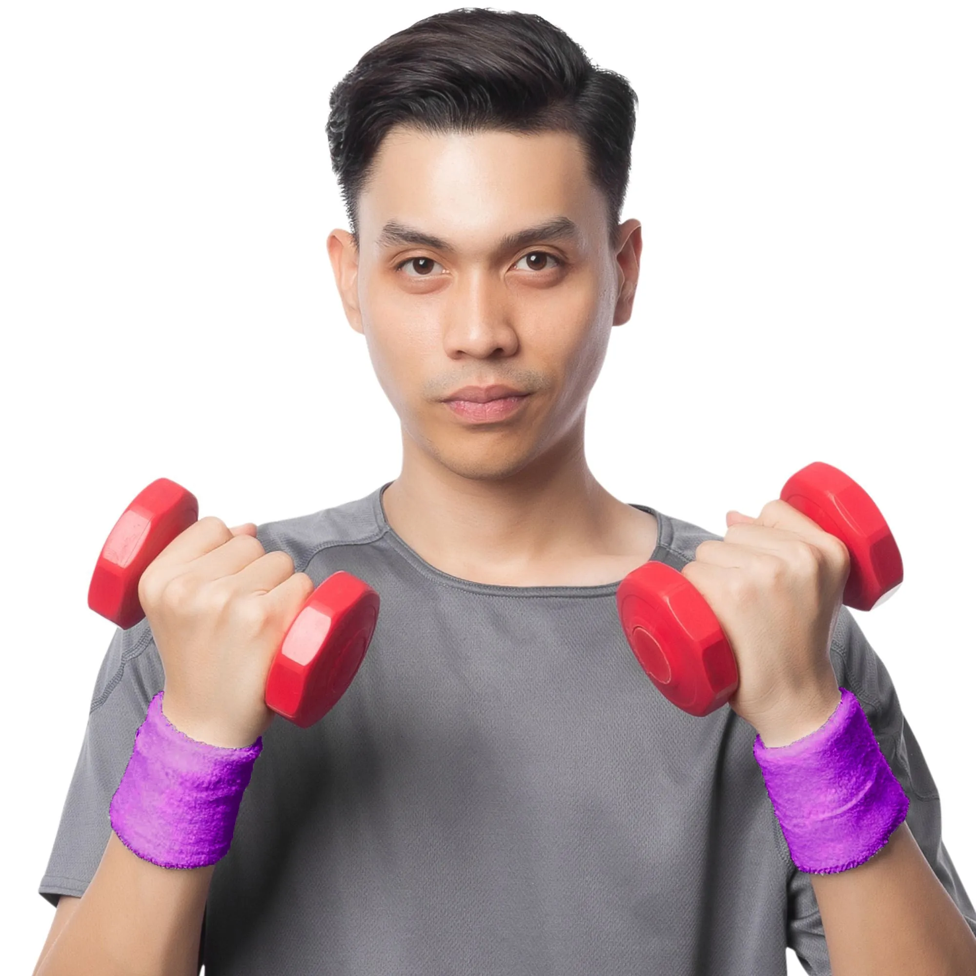 Purple Wrist Sweatbands - 6 Pack