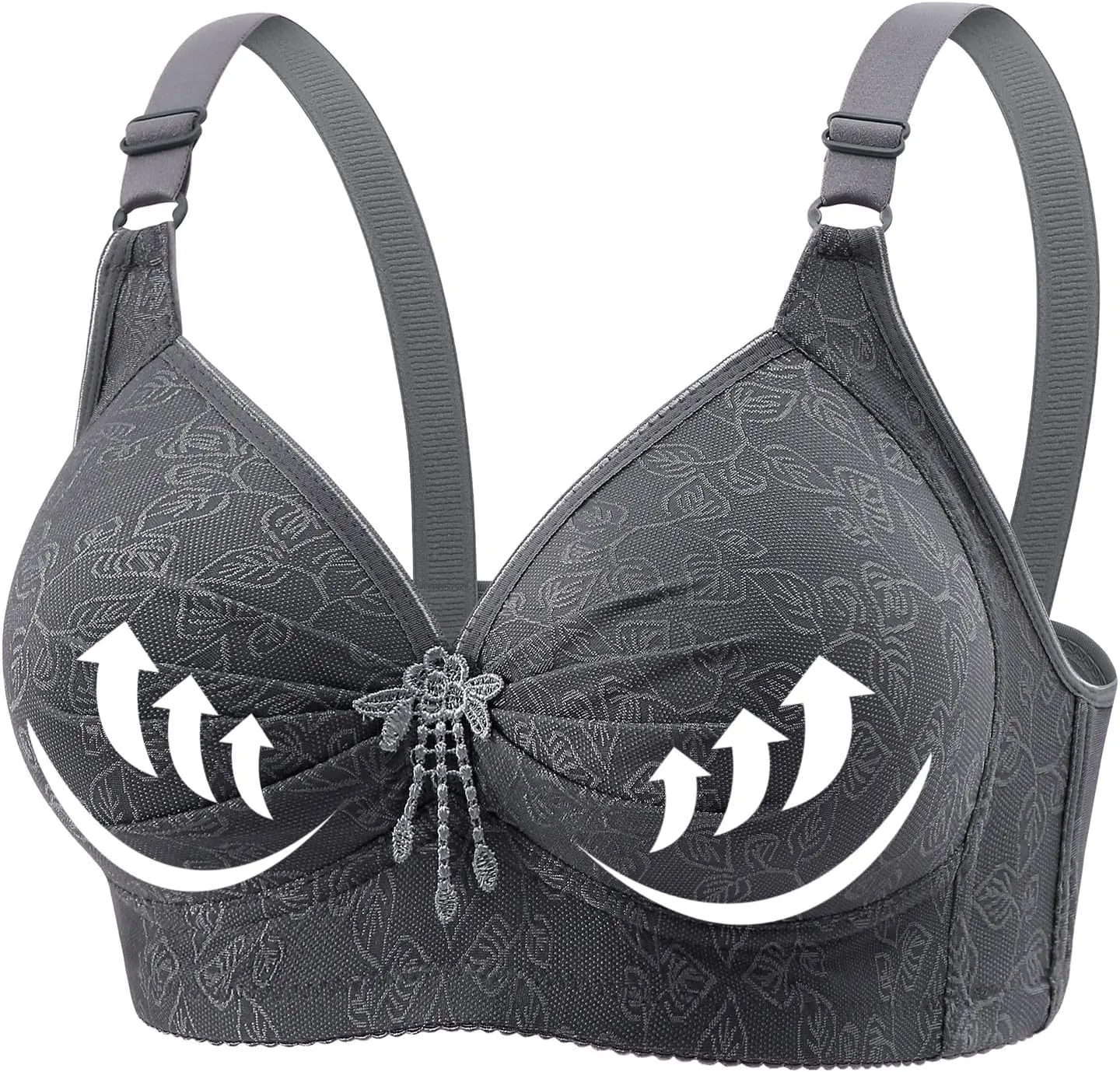 Push Up Bras for Women Full Coverage No Underwire Bralettes Plus Size Wireless Sleep Bra Comfort Underwear 3 Pack