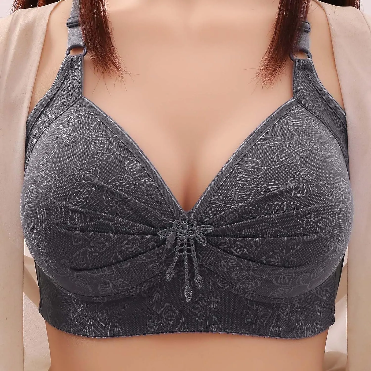 Push Up Bras for Women Full Coverage No Underwire Bralettes Plus Size Wireless Sleep Bra Comfort Underwear 3 Pack