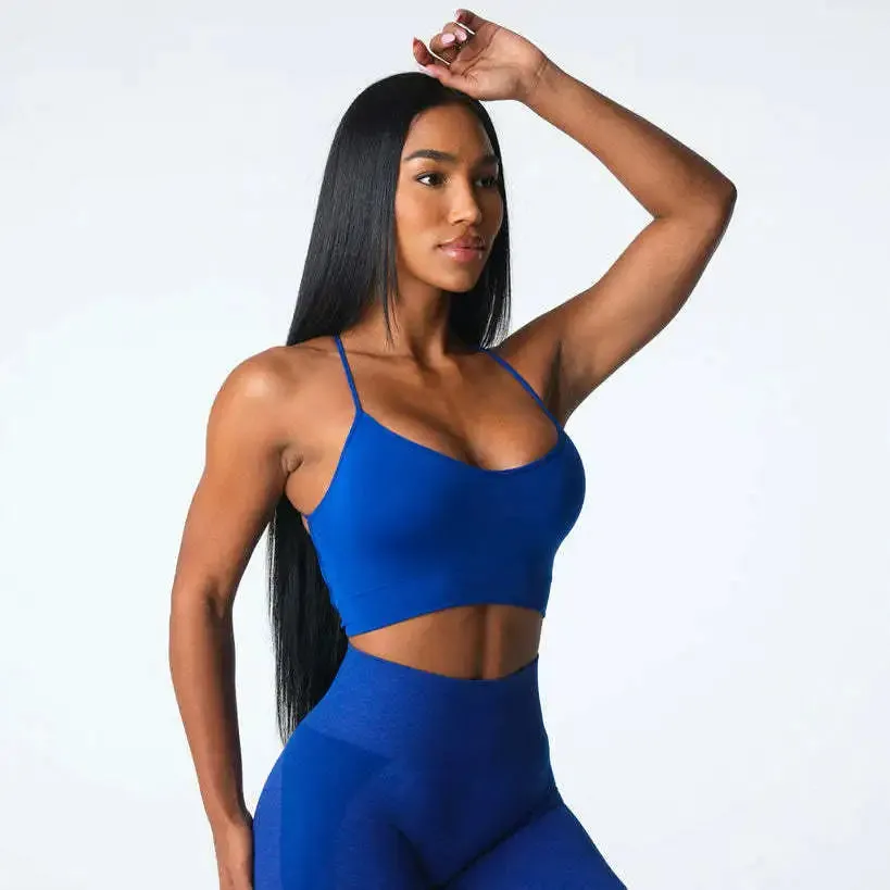 Push Up Yoga Gym Crop Top Beauty Back Fitness Top Seamless Breathable Support Brassiere Sports Bra