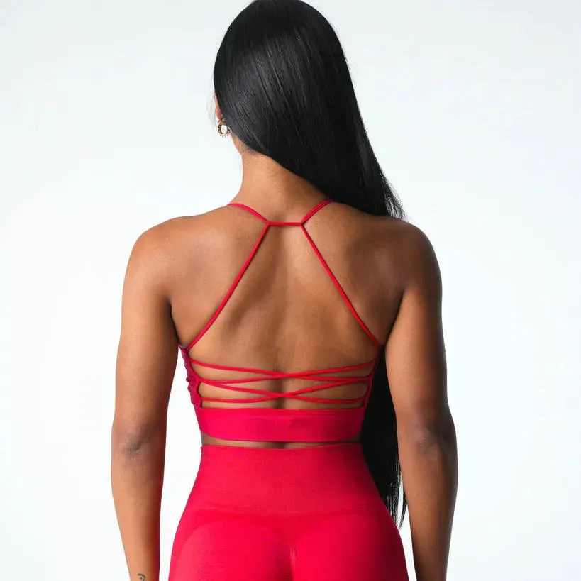 Push Up Yoga Gym Crop Top Beauty Back Fitness Top Seamless Breathable Support Brassiere Sports Bra
